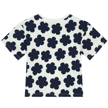 Girls Ivory Boke Flower T-Shirt